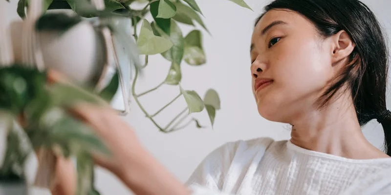 Person with plant